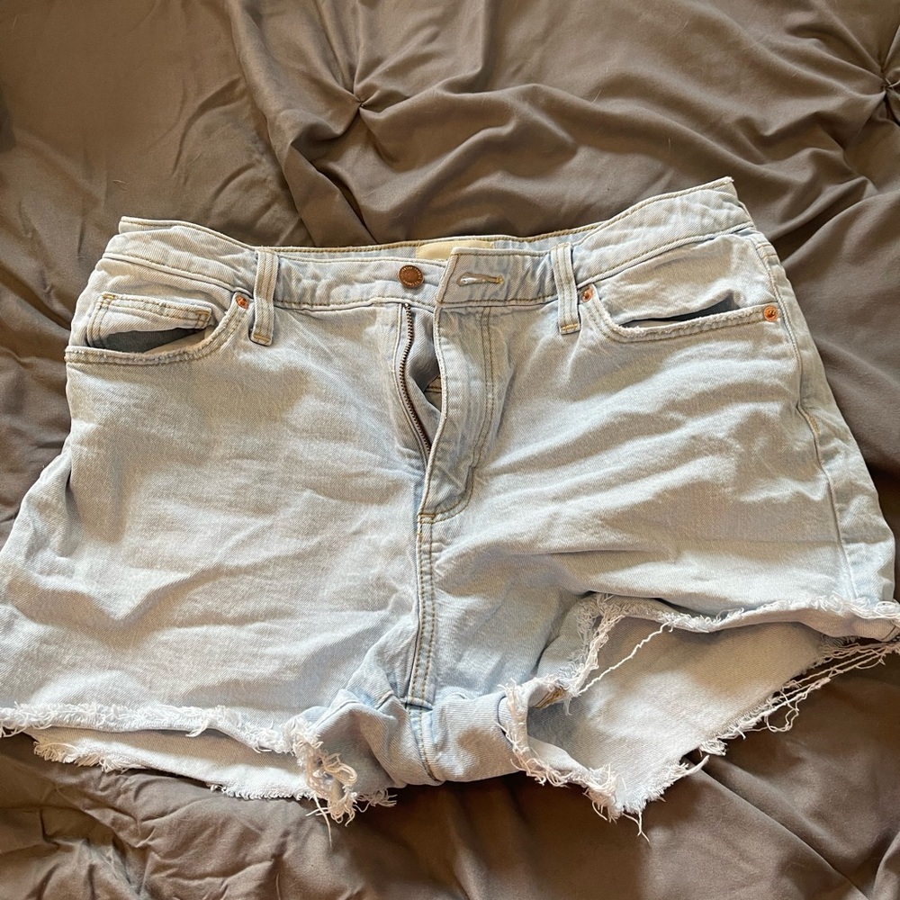 Light blue jean shorts, barely worn